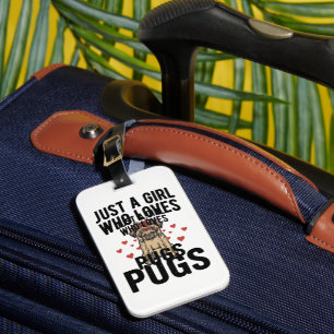 Étiquette À Bagage Juste Une Fille Qui Aime Les Pugs Chemise Vintage 