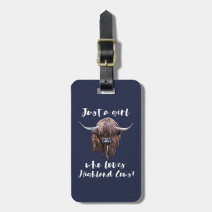 Étiquette À Bagage Juste une fille qui aime les vaches des montagnes
