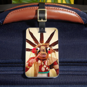 Étiquette À Bagage Kachina Doll Wood Figure Photographie Gros plan Gr
