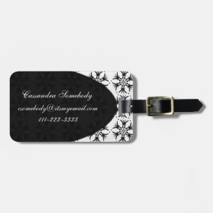 Étiquette À Bagage Kaleidoscope noir et gris