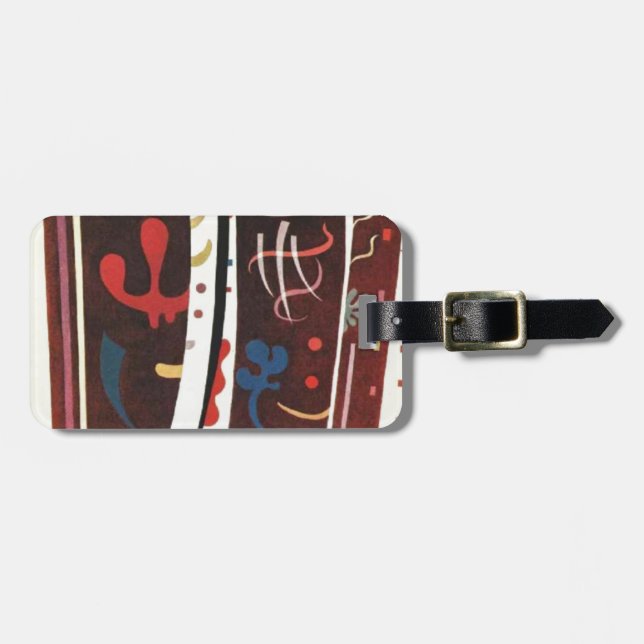 Étiquette À Bagage Kandinsky Brown avec Supplément Abstrait (Devant horizontal)