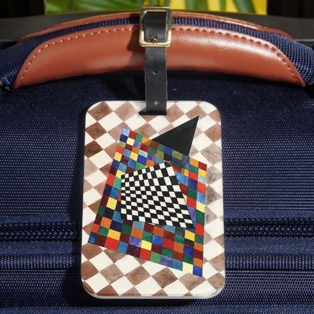 Étiquette À Bagage Kandinsky - Chèque, peinture abstraite colorée, (Insitu Rectoal 2)