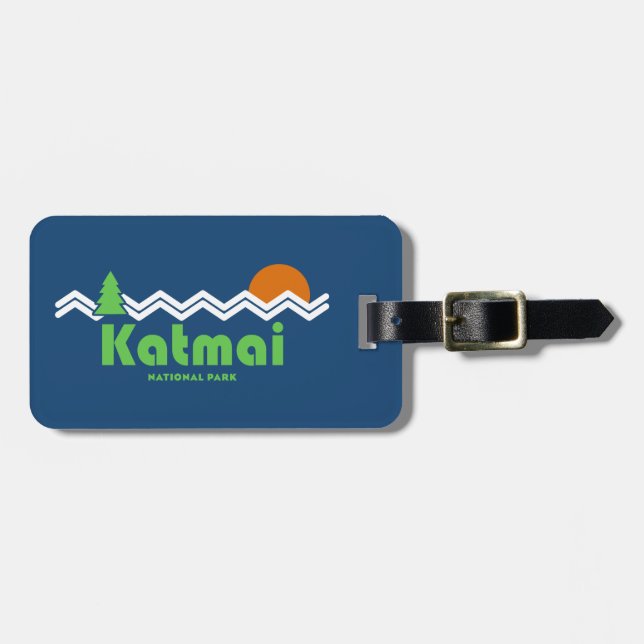Étiquette À Bagage Katmai National Park Retro (Devant horizontal)