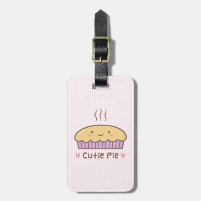 Étiquette À Bagage Kawaii Cutie Pie Doodle Pour Elle (Devant Vertical)
