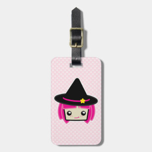 Étiquette À Bagage Kawaii Pink Haired Witch Tags des bagages de voyag