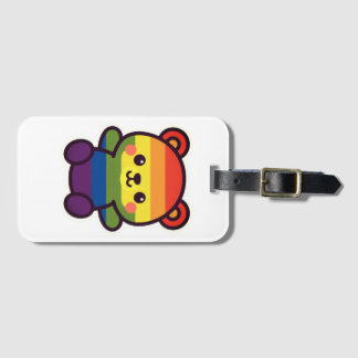 Étiquette À Bagage Kawaii Rainbow Teddy - Un joli jeu LGBTQ+ Pride
