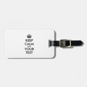 Étiquette À Bagage KEEP CALM personnalisé et votre texte