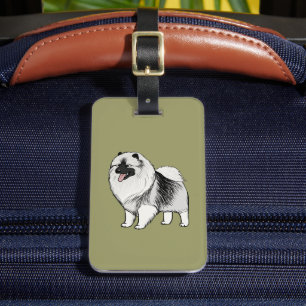 Étiquette À Bagage Keeshond avec texte personnalisable