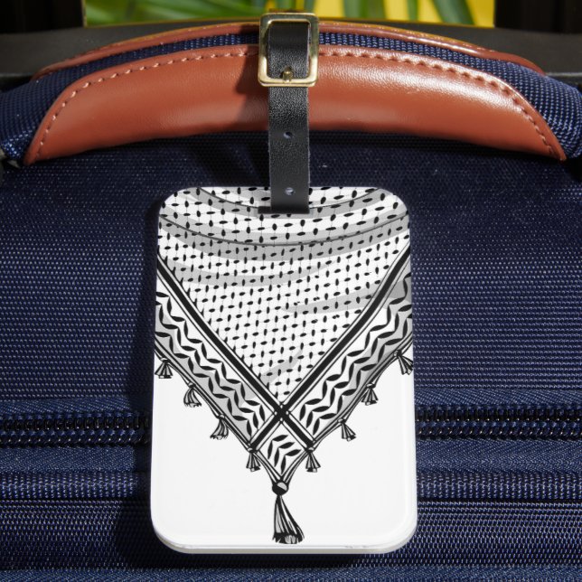 Étiquette À Bagage Keffiyeh Écharpe palestinienne tissu traditionnel (Insitu Rectoal 2)