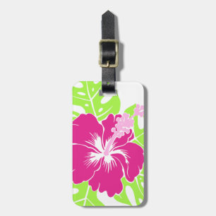 Étiquette À Bagage Ketmie hawaïenne de plage de Banzai florale