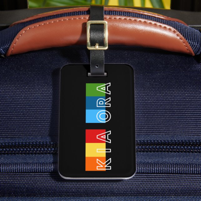 Étiquette À Bagage Kia Ora Colorful Clair Accueil NZ (Insitu Rectoal 2)
