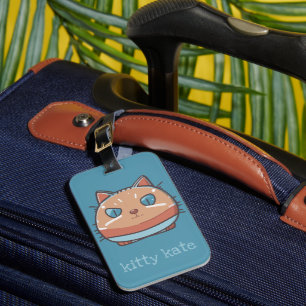 Étiquette À Bagage Kitty Chat Faced