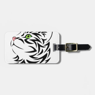 Étiquette À Bagage Kitty rayé aux yeux verts