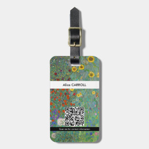 Étiquette À Bagage Klimt - Jardin de campagne avec des tournesols - C