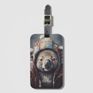 Étiquette À Bagage koala adorable portant casquette mignon personnali