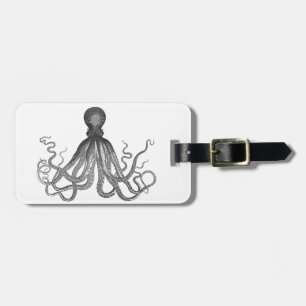 Étiquette À Bagage Kraken - poulpe géant noir/Cthulu