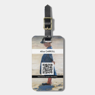 Étiquette À Bagage Kroyer - Petite fille sur Skagen Beach - Code QR