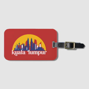 Étiquette À Bagage Kuala Lumpur Malaisie Rétro City Skyline Ville