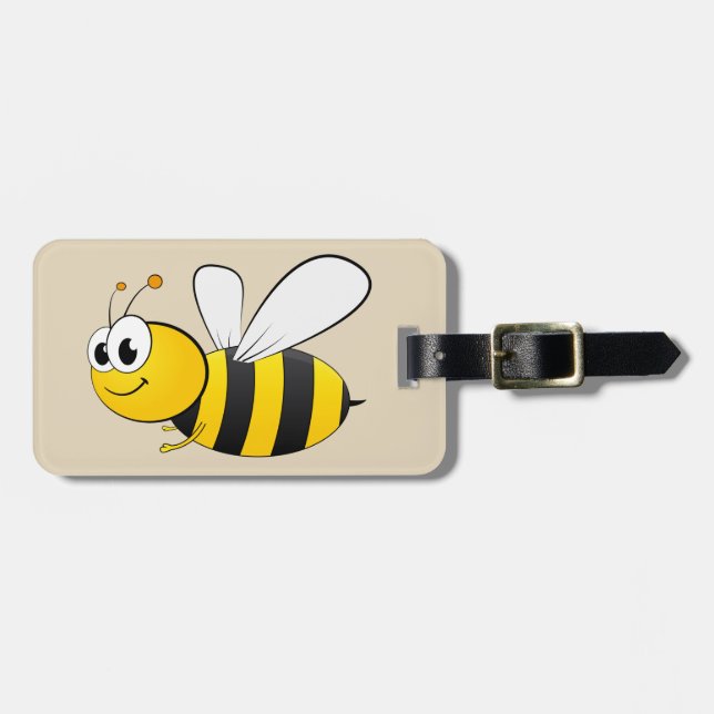 Étiquette À Bagage La bande dessinée mignonne gaffent l'abeille (Devant horizontal)