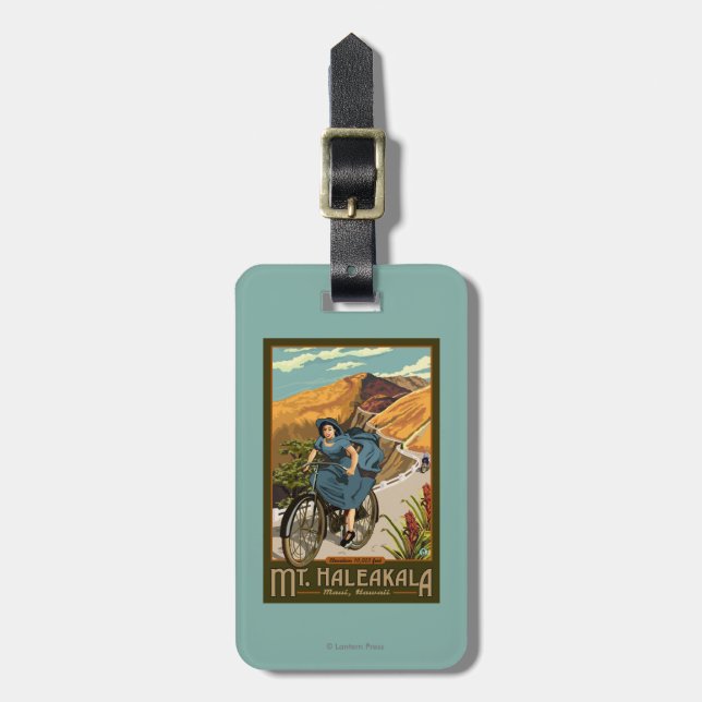 Étiquette À Bagage La bicyclette de Mt. Haleakala monte Hawaï (Devant Vertical)