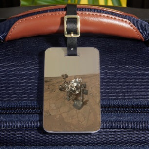 Étiquette À Bagage La Curiosité A Rover Sur La Surface De Mars.
