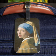 La Fille Avec Une Perle À Porter Bagage Balise