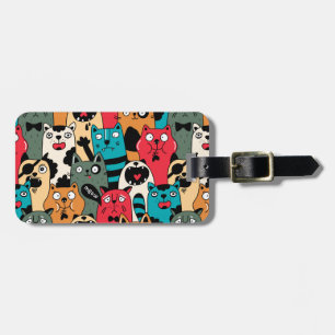 Étiquette À Bagage La foule de chats