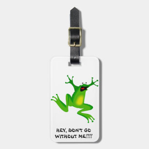 ÉTIQUETTE À BAGAGE LA GRENOUILLE SAUTANT - LA GRENOUILLE VERTE AU
