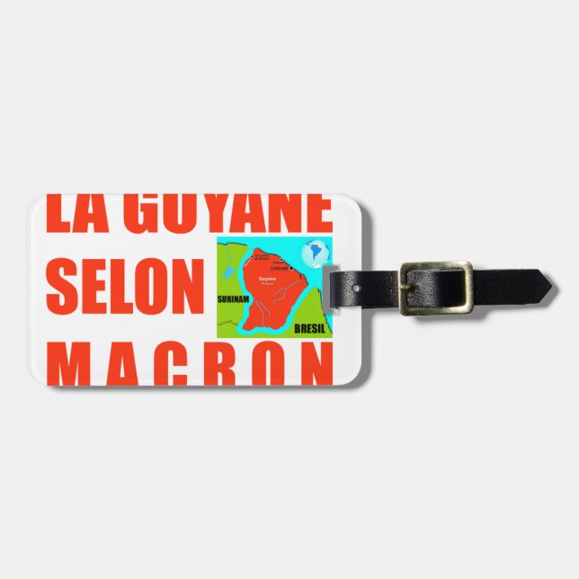 Étiquette À Bagage La Guyane selon Macron est une île (Devant horizontal)
