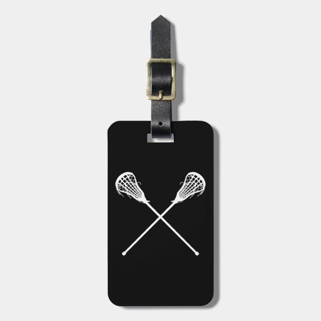 Étiquette À Bagage La lacrosse colle le noir d'étiquette de bagage (Devant Vertical)