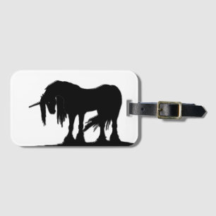 Étiquette À Bagage La licorne noire