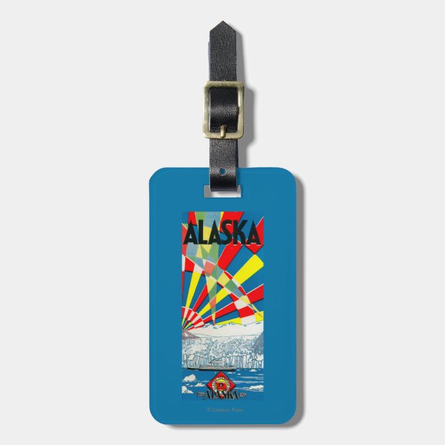 Étiquette À Bagage La ligne affiche de l'Alaska de paquebot (Devant Vertical)