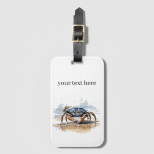 Étiquette À Bagage la marche du crabe sur la plage, personnalisable