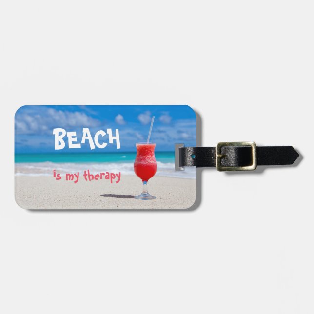 Étiquette À Bagage La plage de Personalized|| est ma thérapie (Devant horizontal)