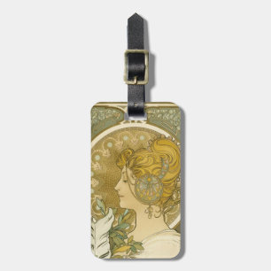 Étiquette À Bagage La Plume d'Alphonse Mucha