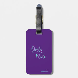 Étiquette À Bagage La Règle des filles - Typographie inspirante à la