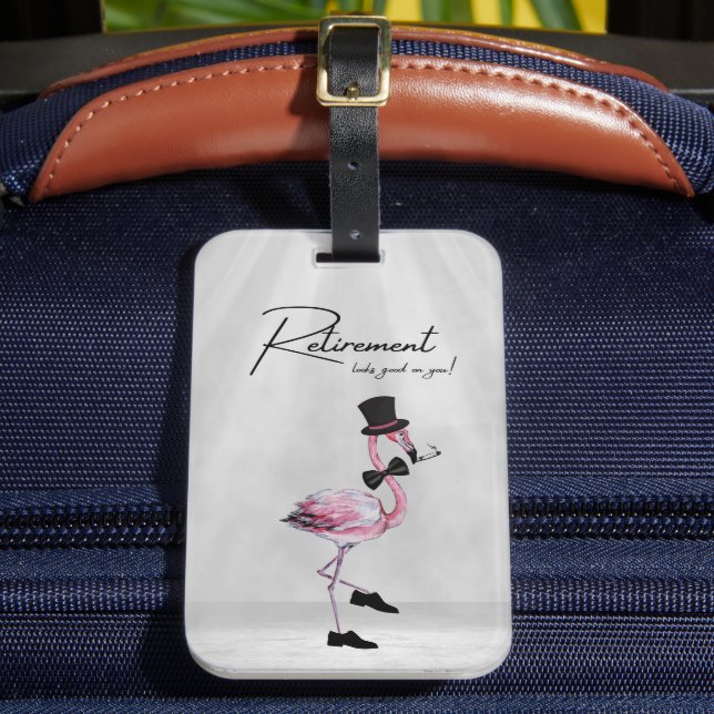 Étiquette À Bagage La retraite te va bien ! Flamant rose rose Dapper (Insitu Rectoal 2)