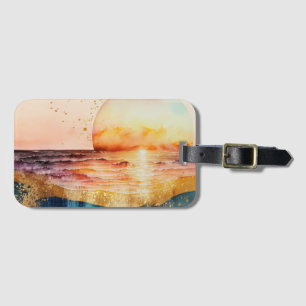 Étiquette À Bagage La série de plage à l'aquarelle Design 3