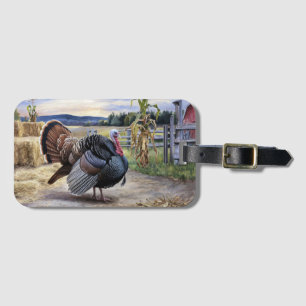 Étiquette À Bagage La Turquie Russe Ferme Thanksgiving Art