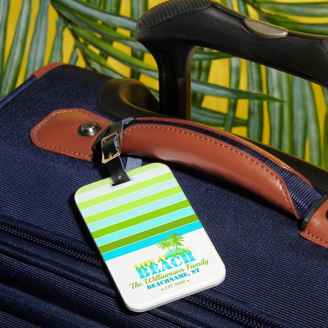 Étiquette À Bagage La vie à la plage Personnalisée (Insitu Rectoal 1)