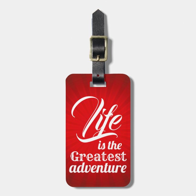 Étiquette À Bagage La vie est la plus grande aventure (Devant Vertical)