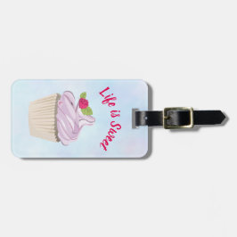 Étiquette À Bagage La vie est sucrée rose Cupcake Custom