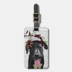 Étiquette À Bagage Labrador Noir Avec Fascinateur Vert
