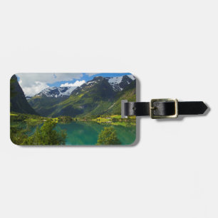 Étiquette À Bagage Lac Floen pittoresque, Norvège
