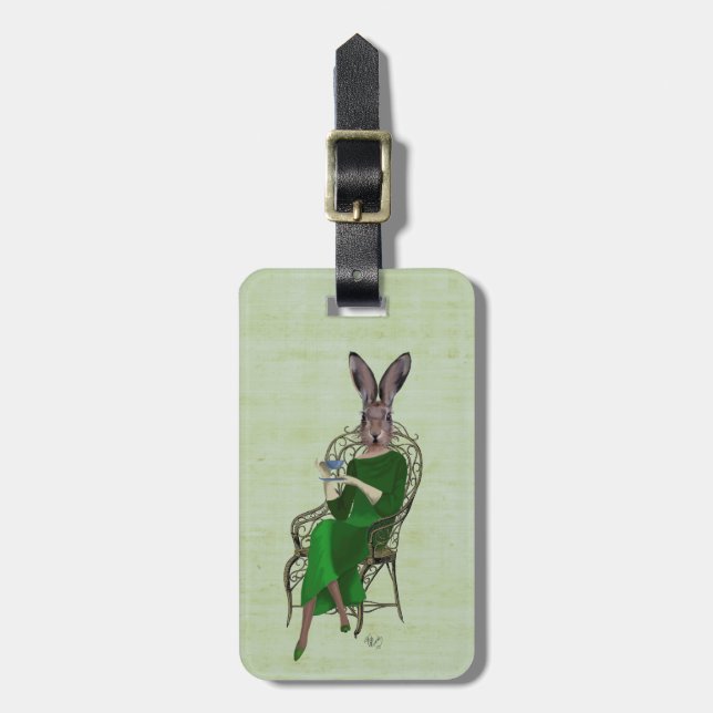 Étiquette À Bagage Lady Bella Rabbit Prendre du thé 4 (Devant Vertical)