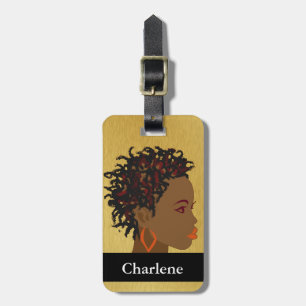 Étiquette À Bagage L'Afro tresse l'étiquette de bagage de torsions