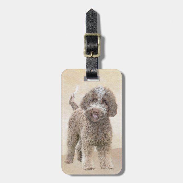 Étiquette À Bagage Lagotto Romagnolo Peinture - Cute Original Chien A (Devant Vertical)