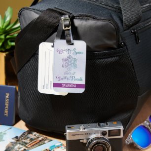 Étiquette À Bagage Laissez-le Neiger – Drôle de Noël Plage Violet