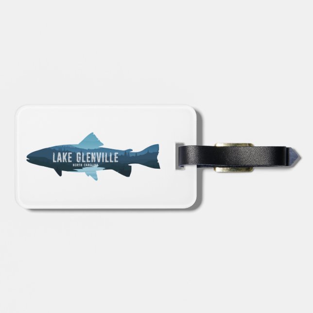 Étiquette À Bagage Lake Glenville North Carolina Fish (Dos horizontal)
