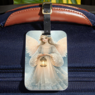 Étiquette À Bagage Lanterne céleste d'ange d'hiver de grâce